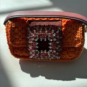 GEDEBE orange crochet bag